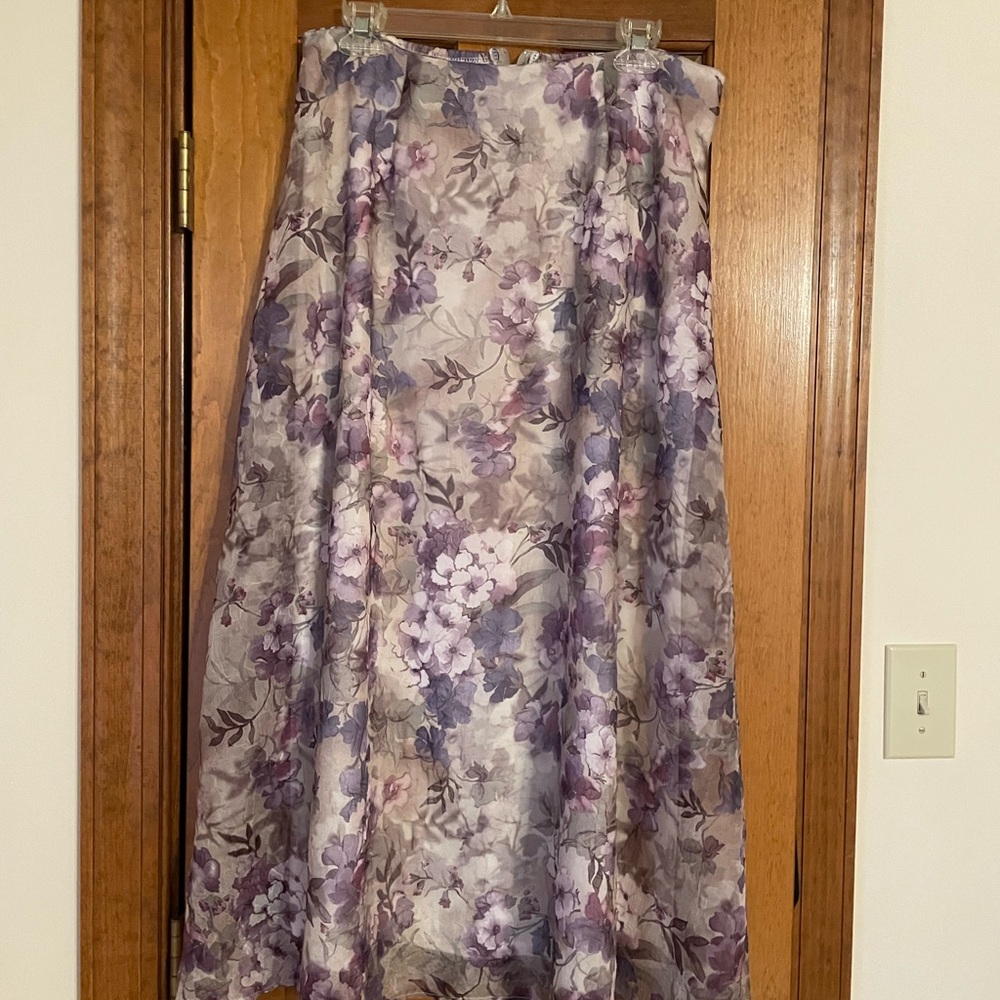 Dress Barn Purple Gray Maxi Pleated Skirt